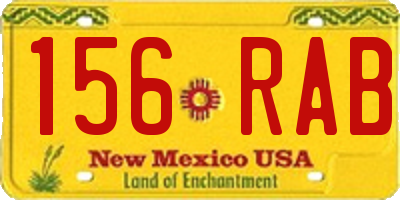 NM license plate 156RAB