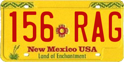 NM license plate 156RAG