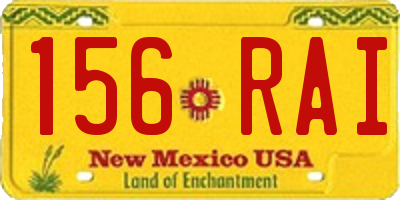NM license plate 156RAI