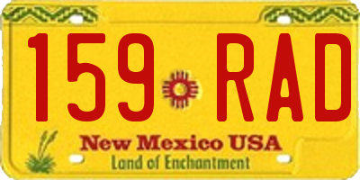NM license plate 159RAD
