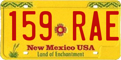 NM license plate 159RAE