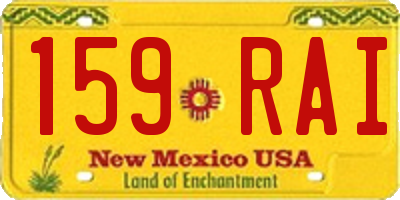 NM license plate 159RAI