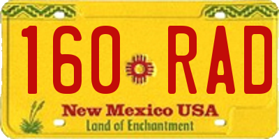 NM license plate 160RAD