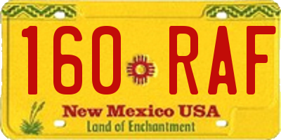 NM license plate 160RAF