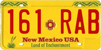 NM license plate 161RAB
