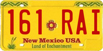 NM license plate 161RAI