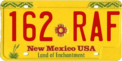 NM license plate 162RAF