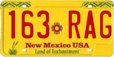 NM license plate 163RAG