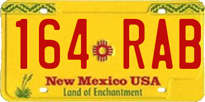 NM license plate 164RAB