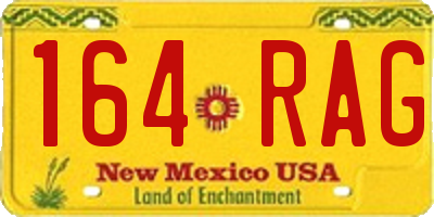 NM license plate 164RAG
