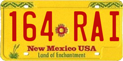 NM license plate 164RAI