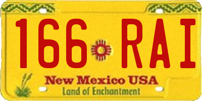 NM license plate 166RAI