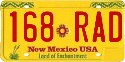 NM license plate 168RAD