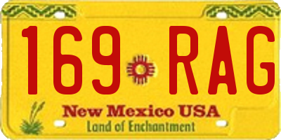 NM license plate 169RAG