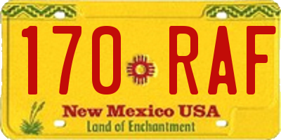 NM license plate 170RAF