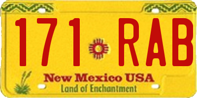 NM license plate 171RAB