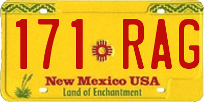 NM license plate 171RAG