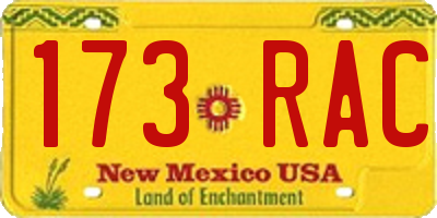NM license plate 173RAC