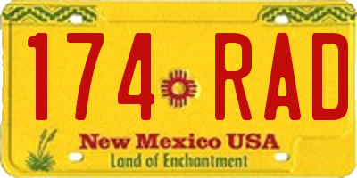 NM license plate 174RAD