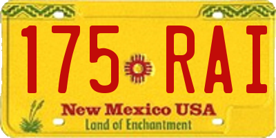 NM license plate 175RAI