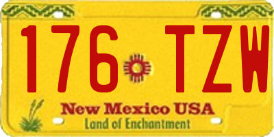 NM license plate 176TZW
