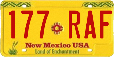 NM license plate 177RAF
