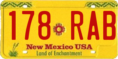 NM license plate 178RAB