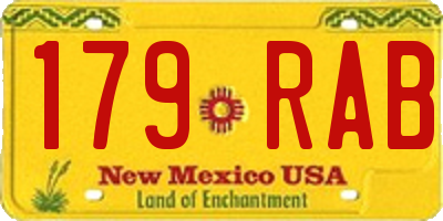 NM license plate 179RAB