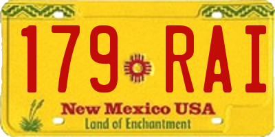 NM license plate 179RAI