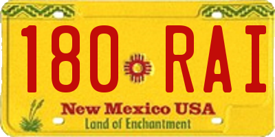 NM license plate 180RAI