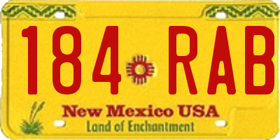 NM license plate 184RAB