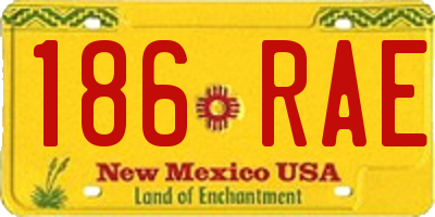 NM license plate 186RAE