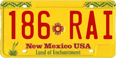 NM license plate 186RAI