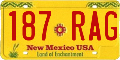 NM license plate 187RAG