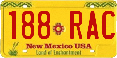 NM license plate 188RAC