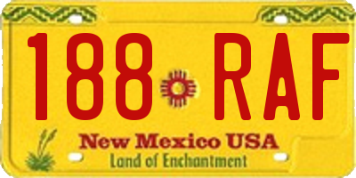 NM license plate 188RAF