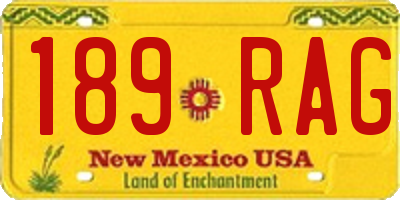 NM license plate 189RAG
