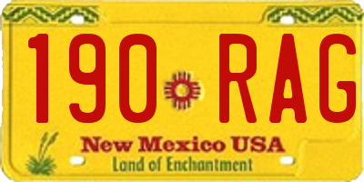 NM license plate 190RAG