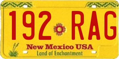 NM license plate 192RAG