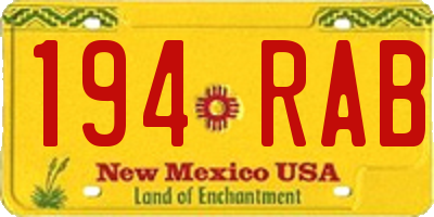 NM license plate 194RAB