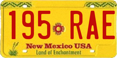 NM license plate 195RAE