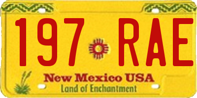 NM license plate 197RAE