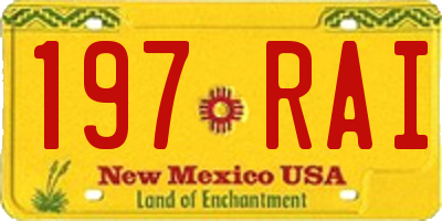 NM license plate 197RAI