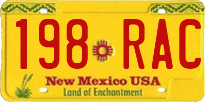 NM license plate 198RAC