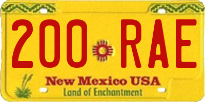 NM license plate 200RAE