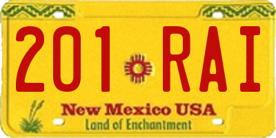 NM license plate 201RAI