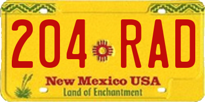 NM license plate 204RAD