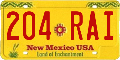 NM license plate 204RAI