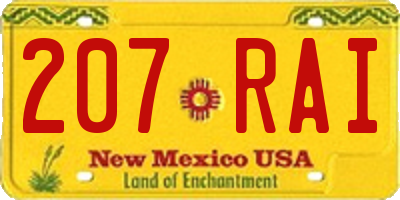 NM license plate 207RAI