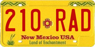 NM license plate 210RAD